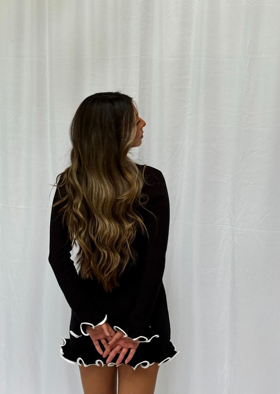 Goodie Oasis Lange Mouw Gebreide Jurk