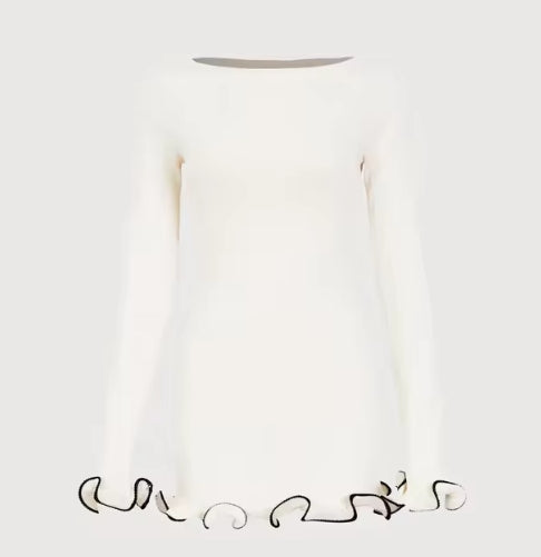 Goodie Oasis Lange Mouw Gebreide Jurk