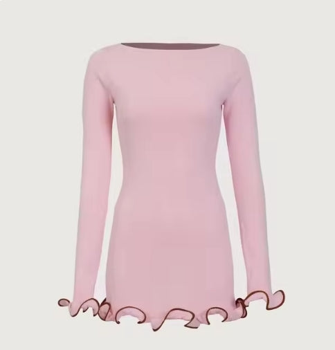 Goodie Oasis Lange Mouw Gebreide Jurk