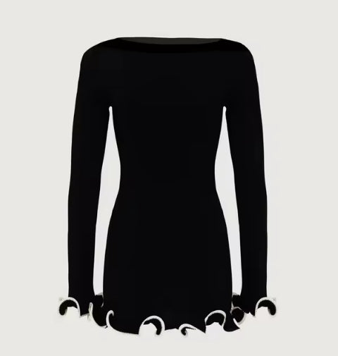 Goodie Oasis Lange Mouw Gebreide Jurk